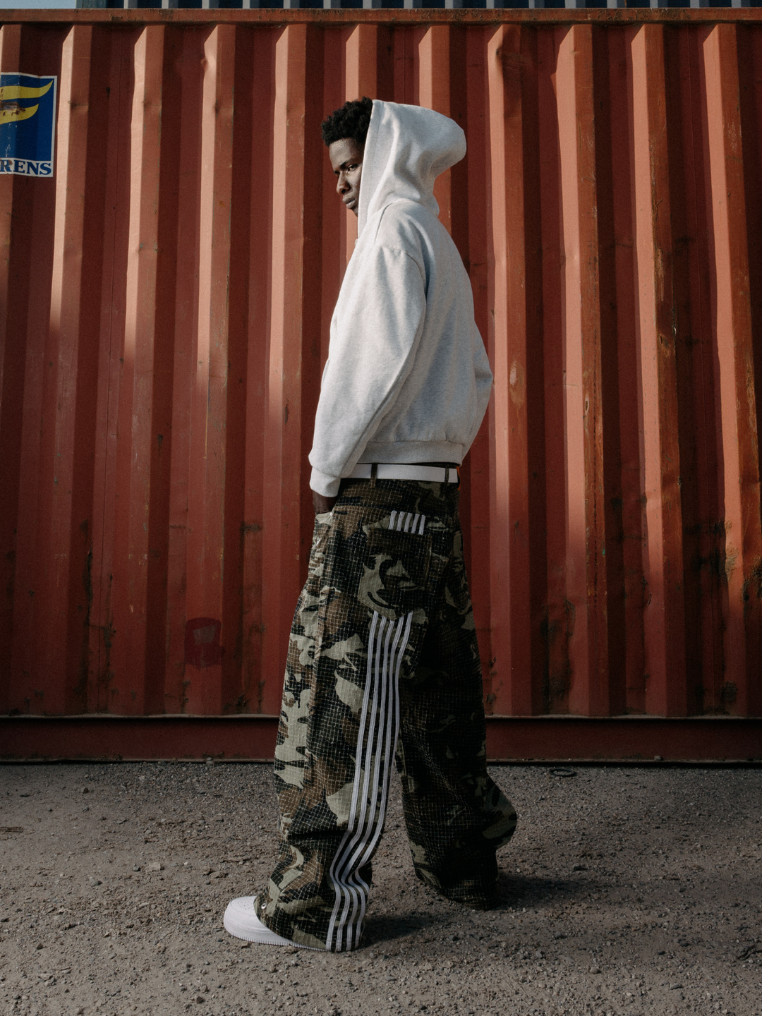 OVER5IZE “stripy” DUAL FIT DISTRESSED CAMO JEANS