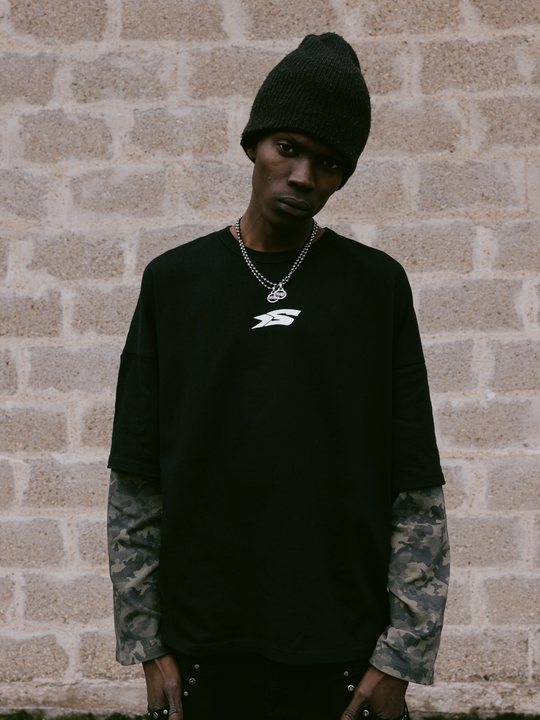 OVER5IZE "Fifty5" LONGSLEEVE BLACK & CAMO