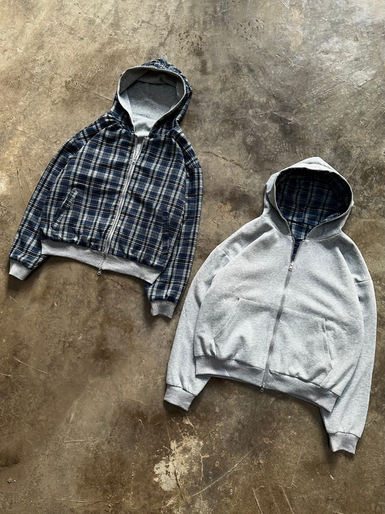 OVER5IZE "echo" DOUBLE-FACED JACKET