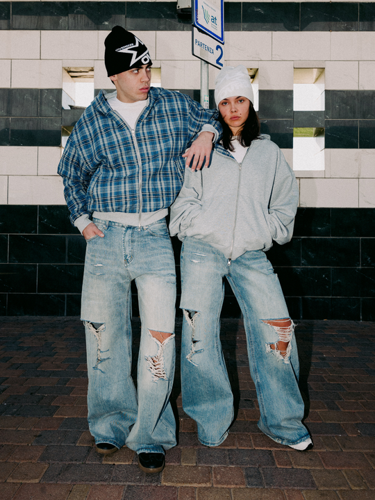 OVER5IZE "echo" DOUBLE-FACED JACKET