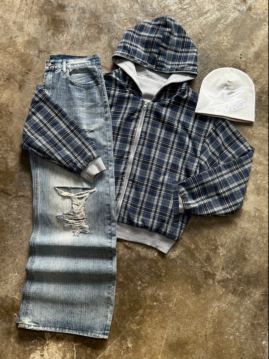 OVER5IZE "echo" DOUBLE-FACED JACKET