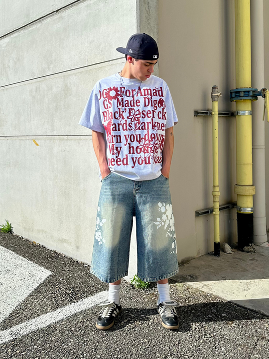 OVER5IZE "focus" HEAVY TEE GREY