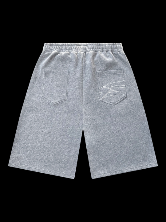 OVER5IZE "rookie" REVERSIBLE JORTS GREY