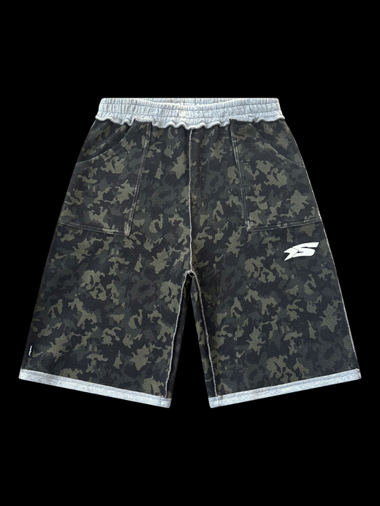 OVER5IZE "rookie" REVERSIBLE JORTS GREY