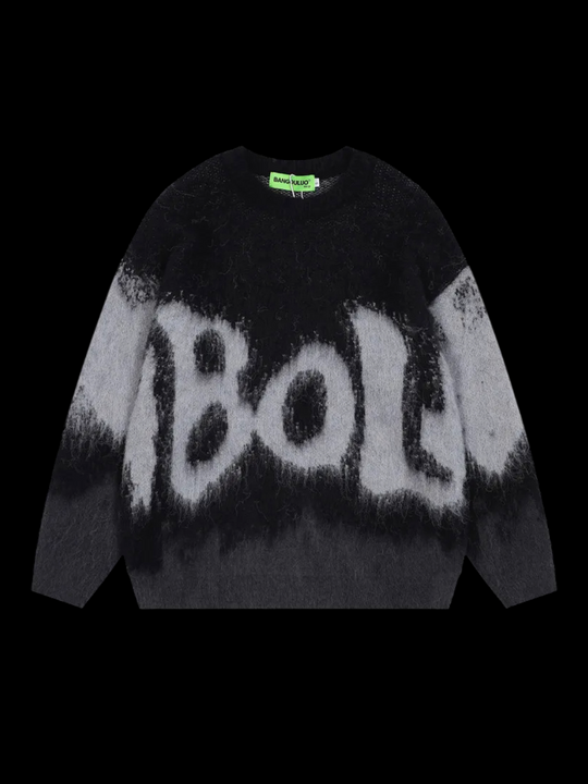 OVER5IZE "sleet" SWEATER BLACK