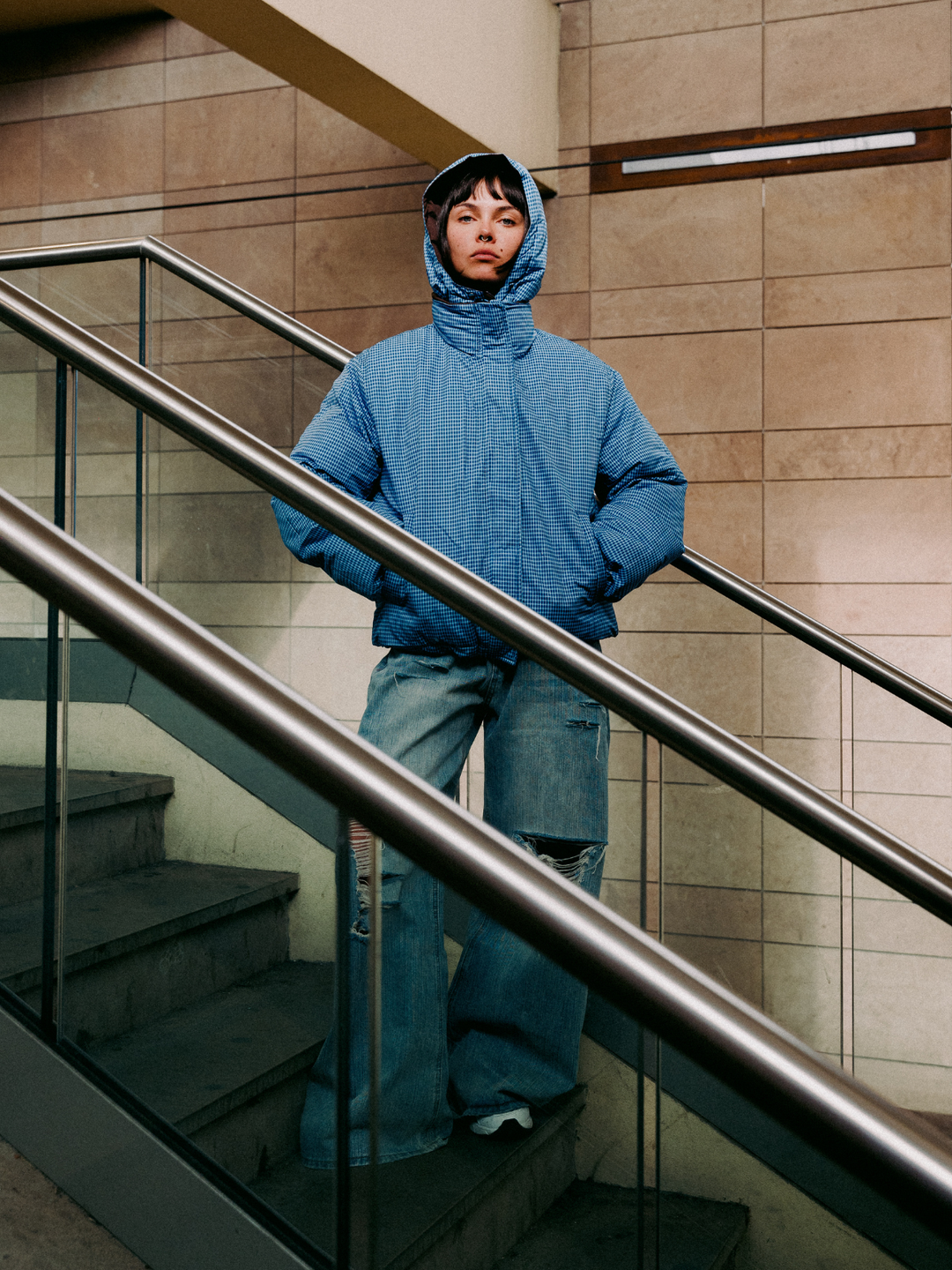 OVER5IZE "motion" DOUBLE-FACED PUFFER JACKET