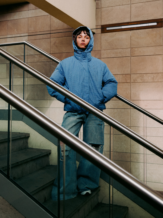 OVER5IZE "motion" DOUBLE-FACED PUFFER JACKET