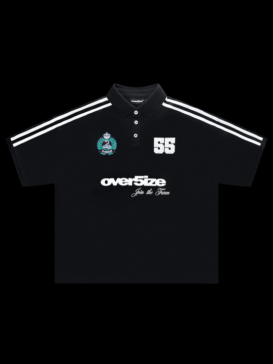OVER5IZE "slyth" POLO BLACK