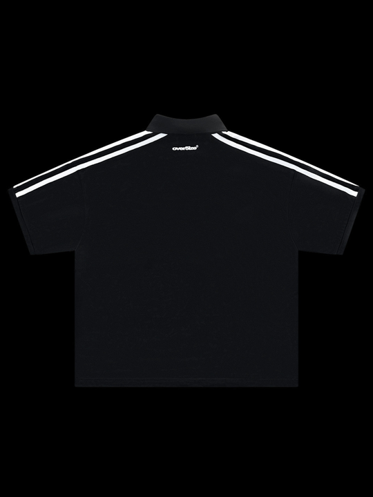 OVER5IZE "slyth" POLO BLACK
