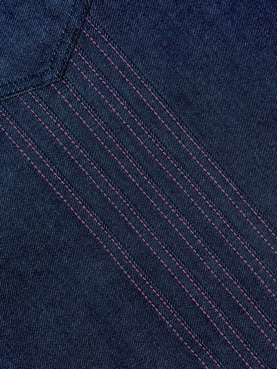 OVER5IZE “stripy” DUAL FIT RAW DENIM JEANS BLUE