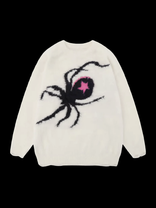 OVER5IZE "spidernest" SWEATER WHITE