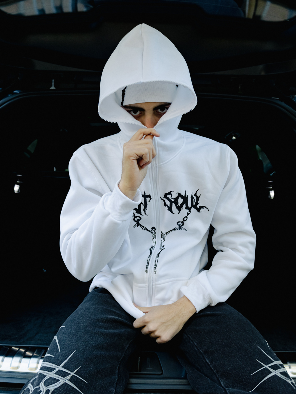 OVER5IZE "soulles" HOODIE WHITE