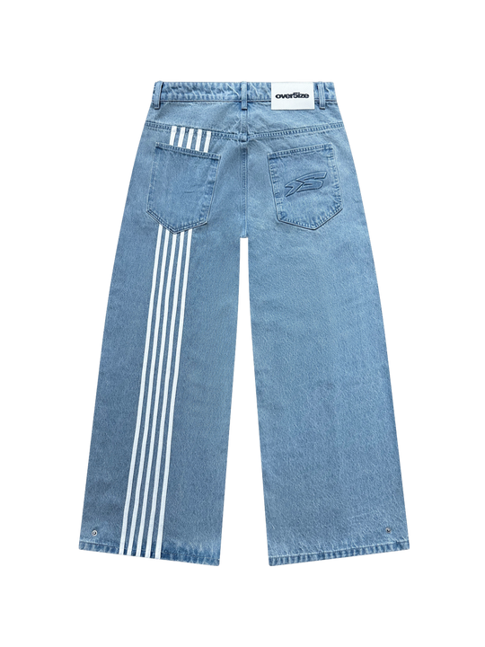 OVER5IZE “stripy” DUAL FIT JEANS LIGHT BLUE