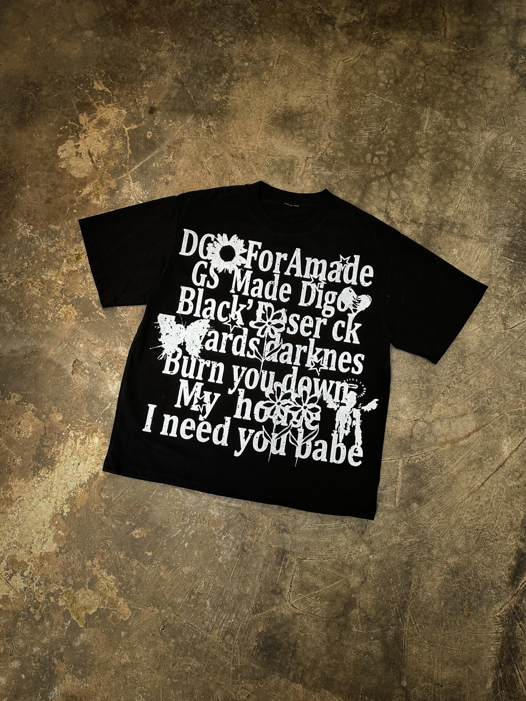 OVER5IZE "focus" HEAVY TEE BLACK