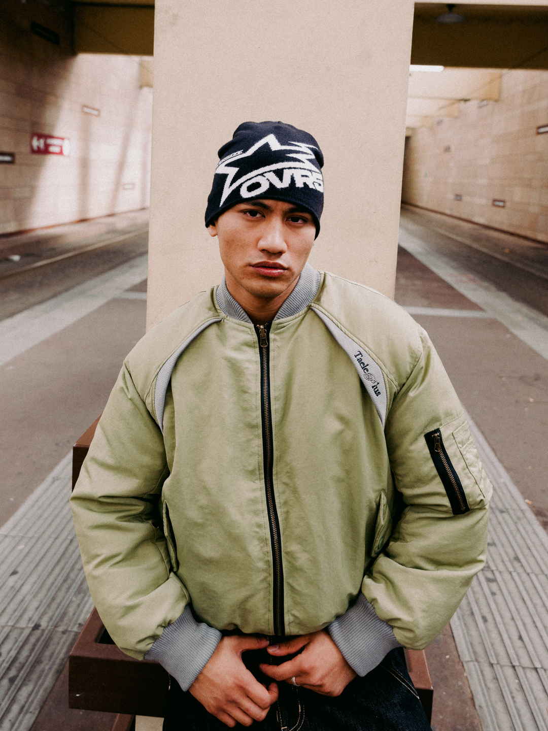 OVER5IZE "halo" DOUBLE-FACED BOMBER JACKET