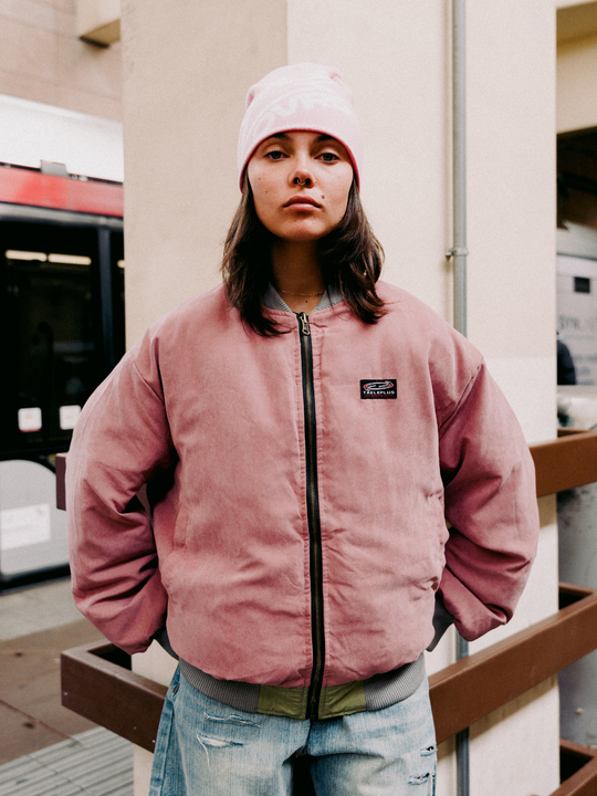 OVER5IZE "halo" DOUBLE-FACED BOMBER JACKET