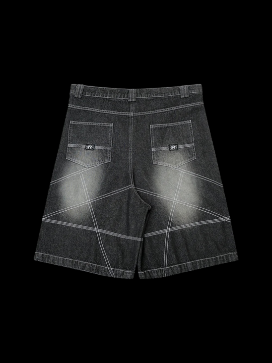 OVER5IZE "cherophobia" JORTS BLACK