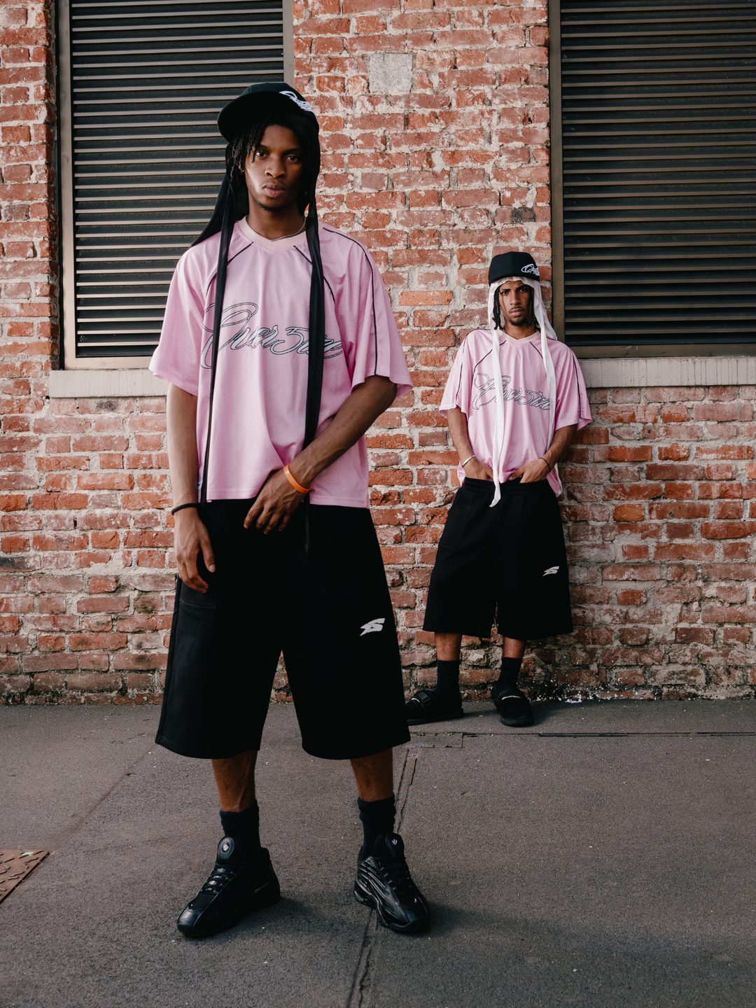 OVER5IZE "rookie" REVERSIBLE JORTS BLACK