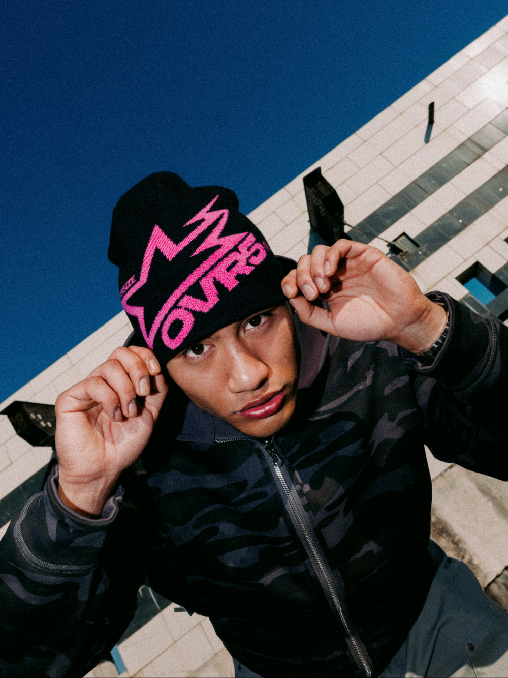 OVER5IZE "bleakness" BEANIE PINK