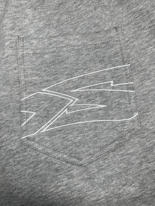 OVER5IZE "rookie" REVERSIBLE JORTS GREY