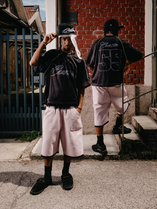 OVER5IZE "rookie" REVERSIBLE JORTS BLACK