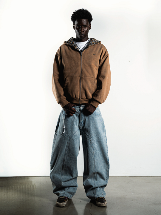 OVER5IZE “stripy” DUAL FIT JEANS LIGHT BLUE