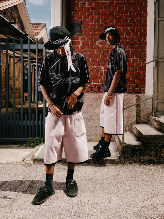 OVER5IZE "rookie" REVERSIBLE JORTS BLACK