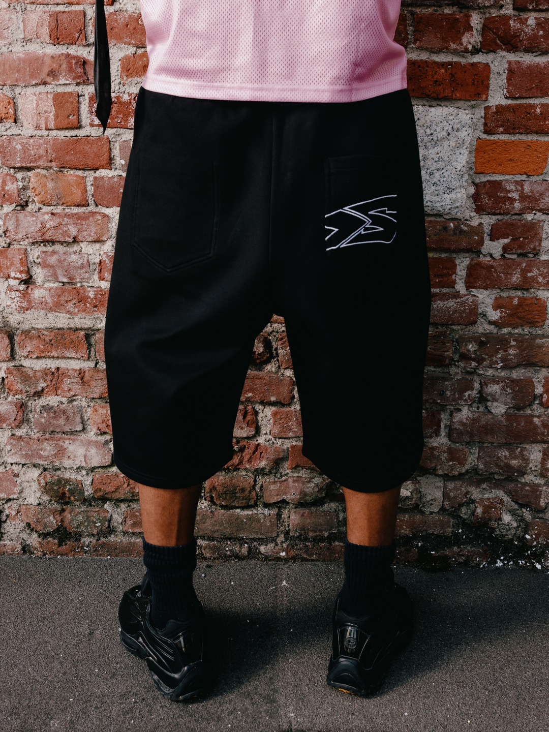 OVER5IZE "rookie" REVERSIBLE JORTS BLACK