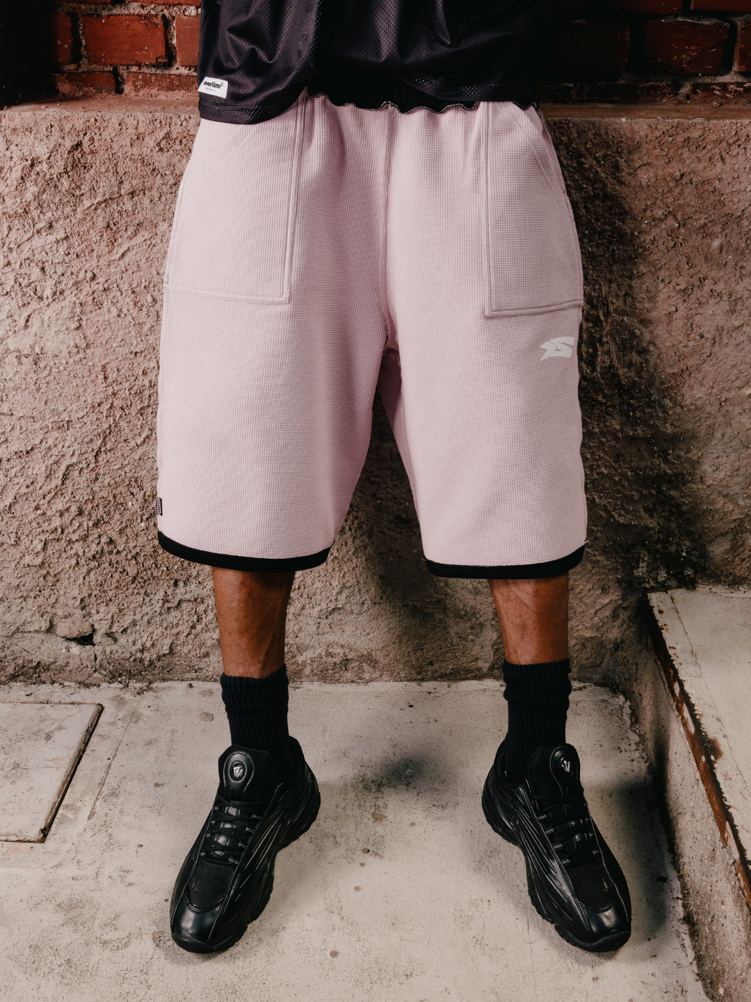 OVER5IZE "rookie" REVERSIBLE JORTS BLACK