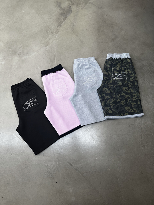 OVER5IZE "rookie" REVERSIBLE JORTS BLACK