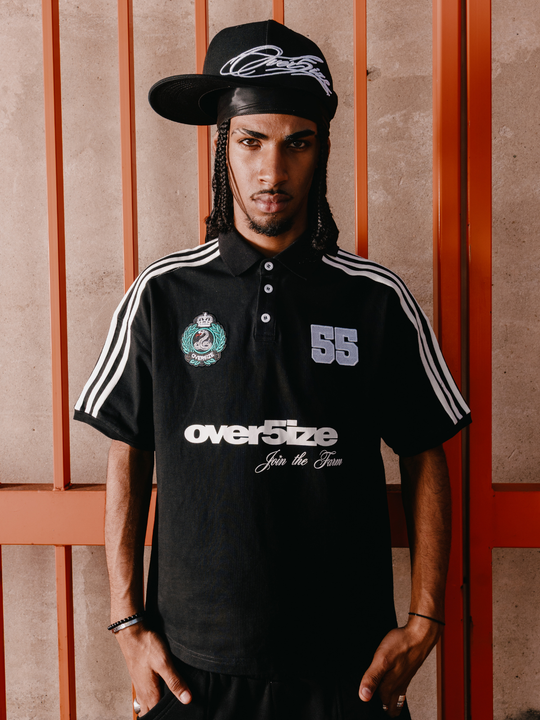 OVER5IZE "slyth" POLO BLACK