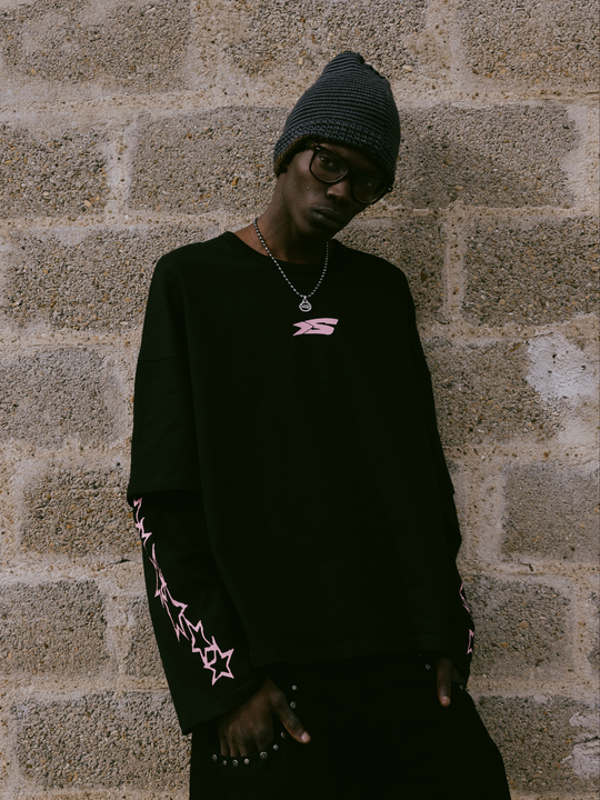 OVER5IZE "Fifty5" LONGSLEEVE BLACK & PINK
