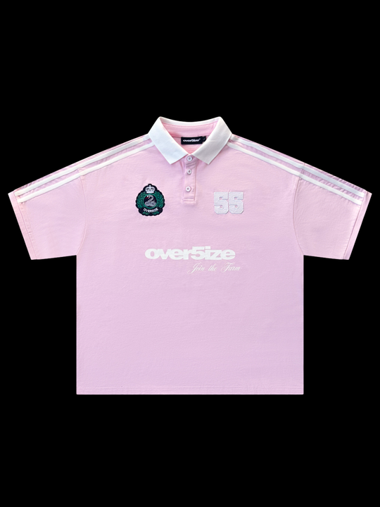 OVER5IZE "slyth" POLO PINK