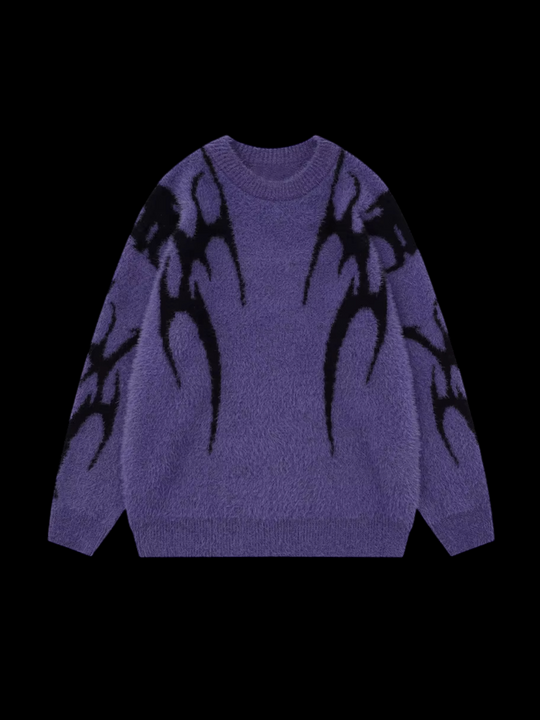 OVER5IZE "rime" SWEATER PURPLE