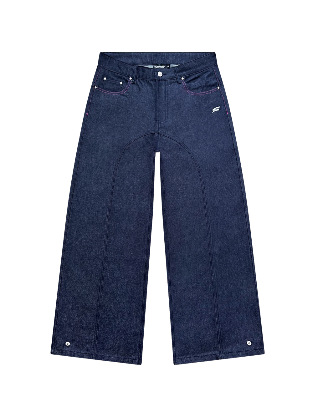 OVER5IZE “stripy” DUAL FIT RAW DENIM JEANS BLUE