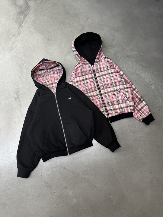 OVER5IZE “forever” REVERSIBLE JACKET BLACK