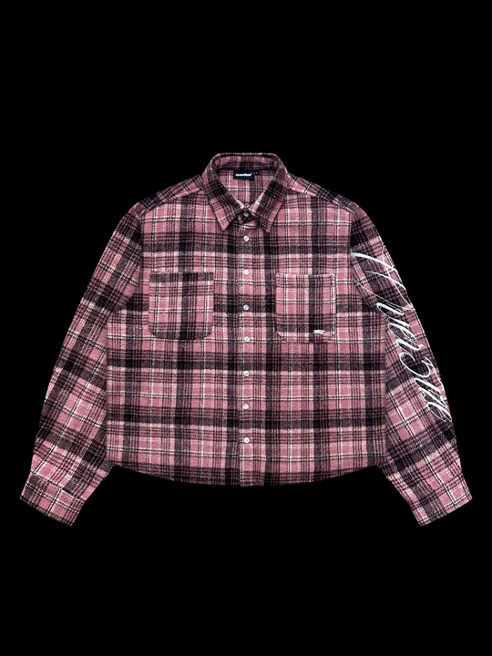OVER5IZE “plaidy” FLANNEL SHIRT PINK