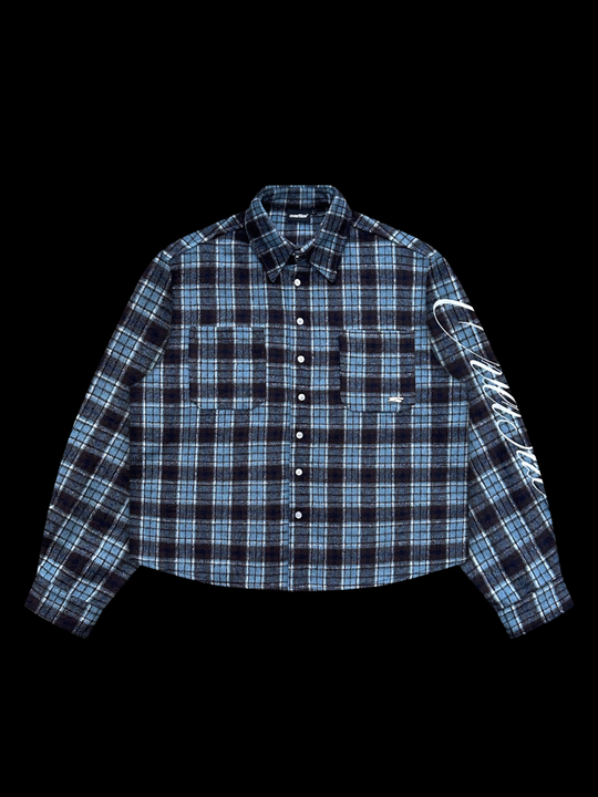 OVER5IZE “plaidy” FLANNEL SHIRT BLUE