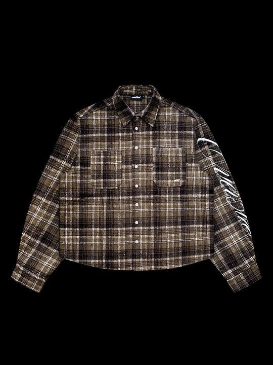 OVER5IZE “plaidy” FLANNEL SHIRT BROWN