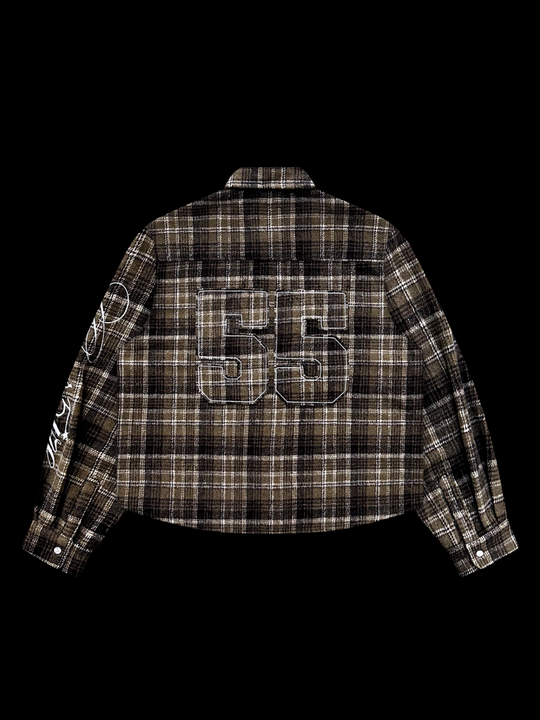 OVER5IZE “plaidy” FLANNEL SHIRT BROWN