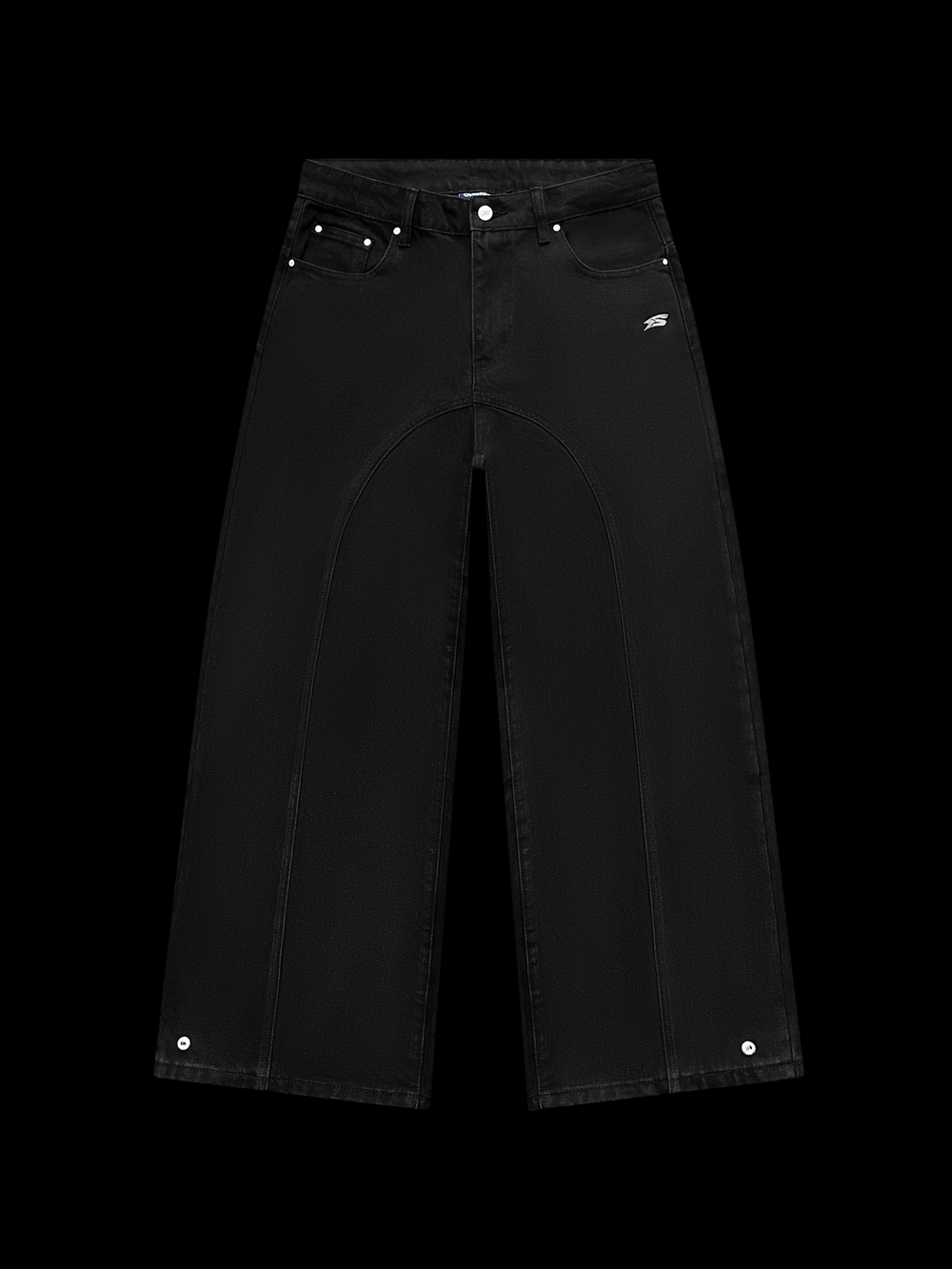 OVER5IZE “stripy” DUAL FIT JEANS BLACK