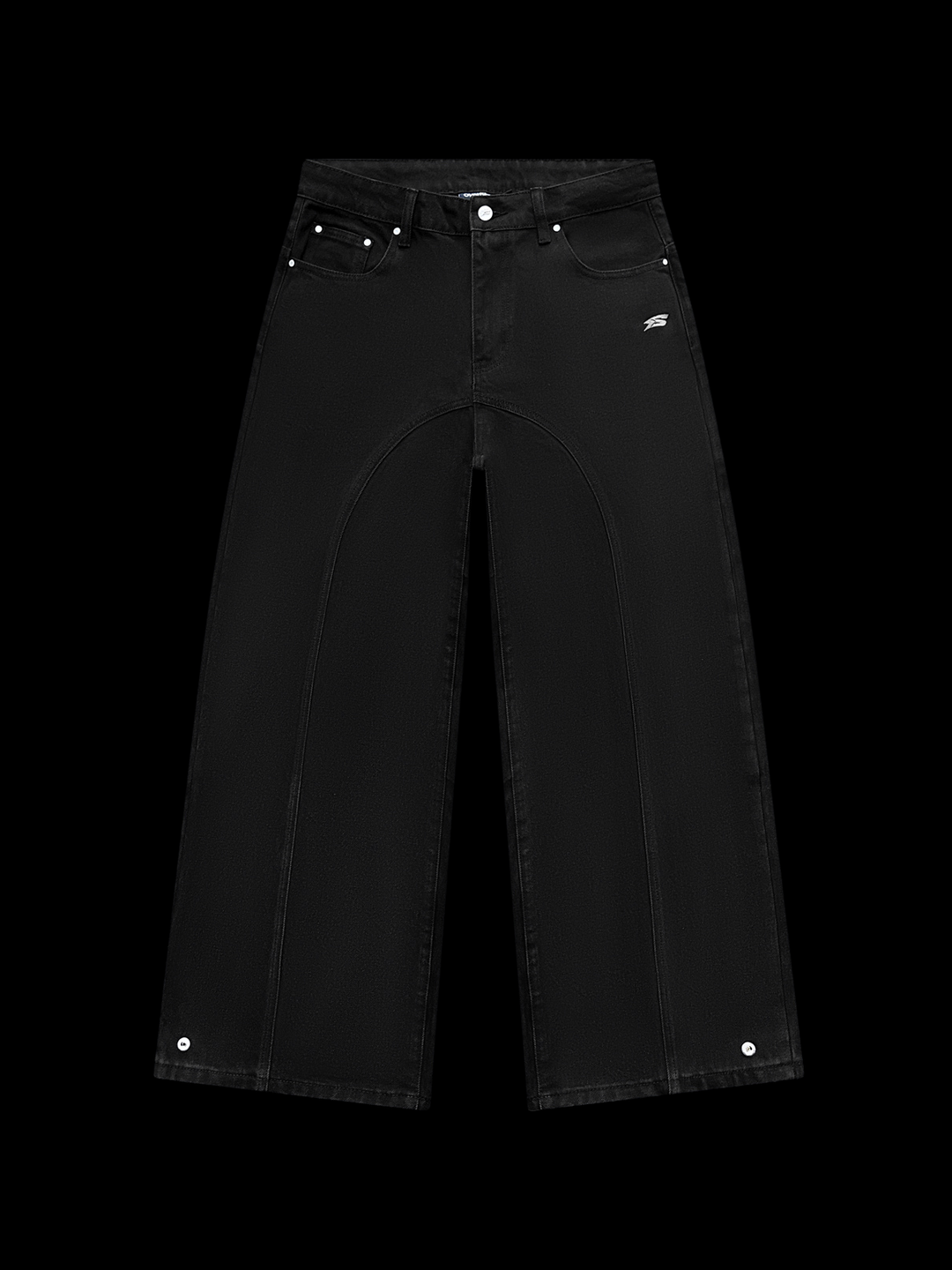 OVER5IZE “stripy” DUAL FIT JEANS BLACK