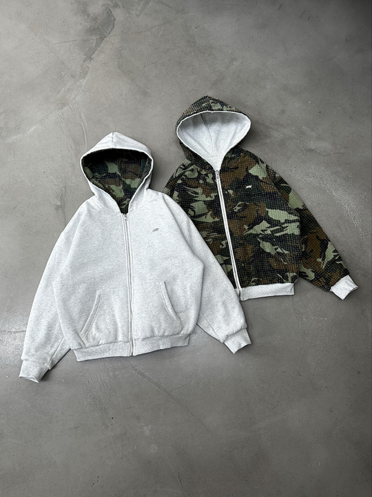 OVER5IZE “forever” REVERSIBLE JACKET GREY
