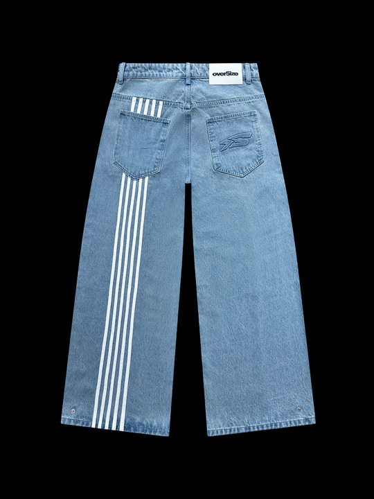 OVER5IZE “stripy” DUAL FIT JEANS LIGHT BLUE