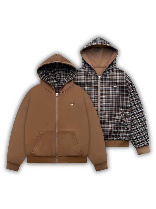 OVER5IZE “forever” REVERSIBLE JACKET BROWN