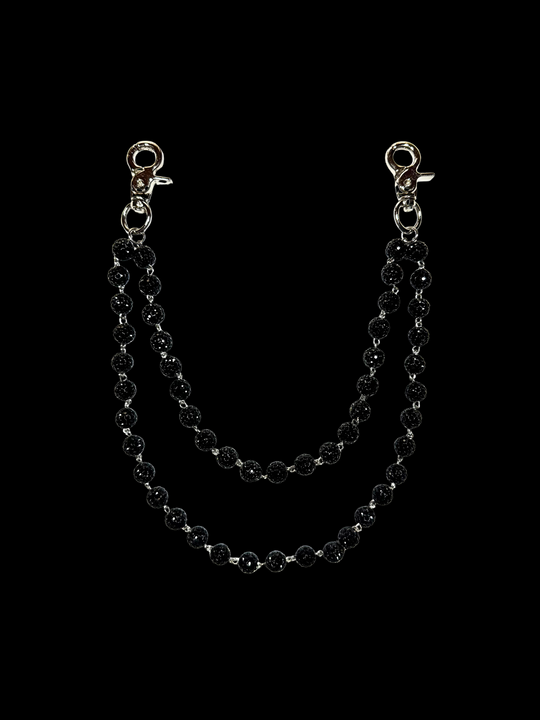 OVER5IZE "shiny" PANTS CHAIN BLACK