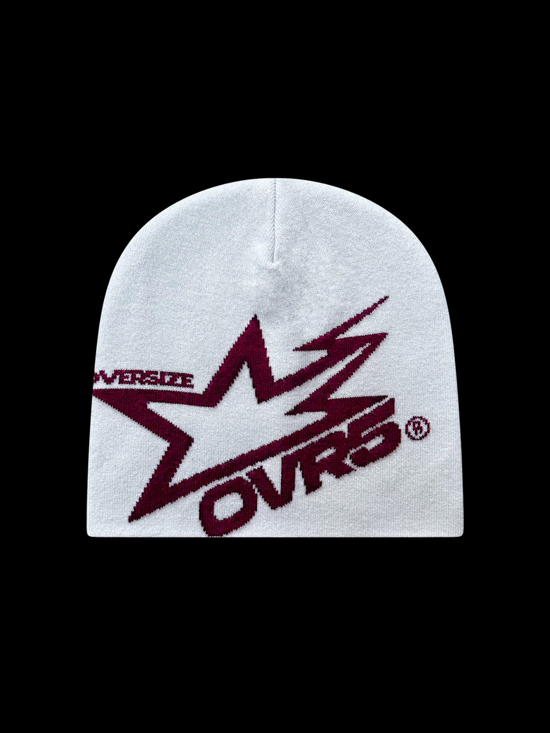 OVER5IZE "star" BEANIE WHITE & BORDEAUX