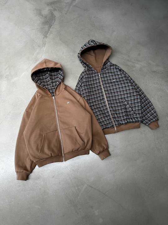 OVER5IZE “forever” REVERSIBLE JACKET BROWN