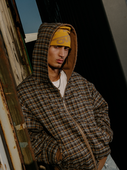 OVER5IZE “forever” REVERSIBLE JACKET BROWN