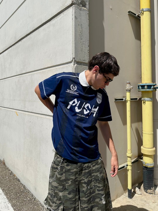 OVER5IZE "snap" POLO BLUE